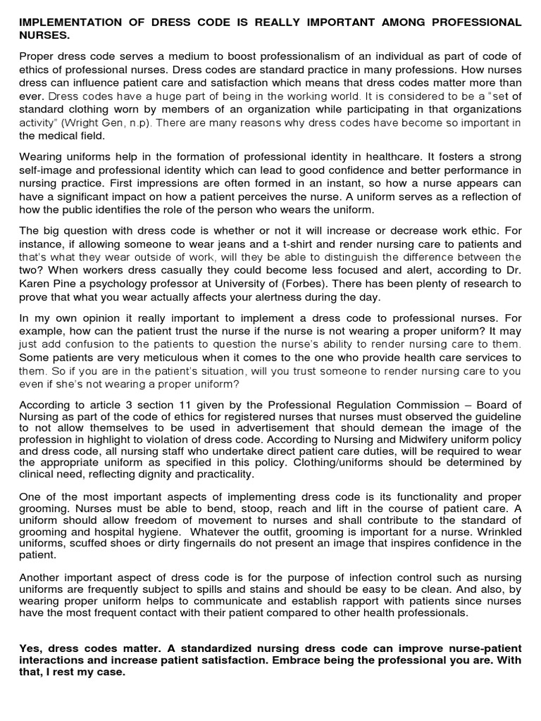 Implementation of Dress Code Is Really Important Among Professional