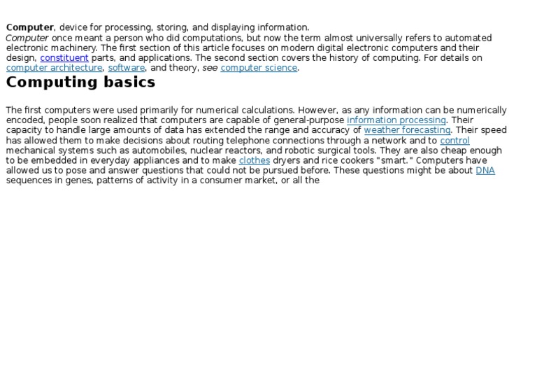 Computing Basics: Constituent | PDF