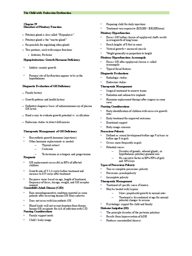 Pituitary and Thyroid Disorders Overview | PDF | Hyperthyroidism ...