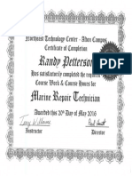 Randall Petterson Certificate 2016