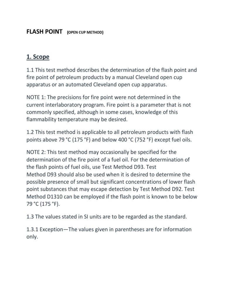Scope: Flash Point | PDF | Fires | Chemistry