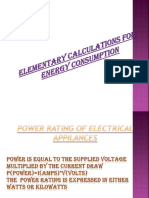 Elementary Calculations For Energy Consumption