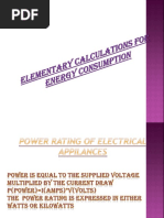 Elementary Calculations For Energy Consumption