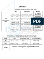 Schedule: Program Schedule For Technocomp-2K19