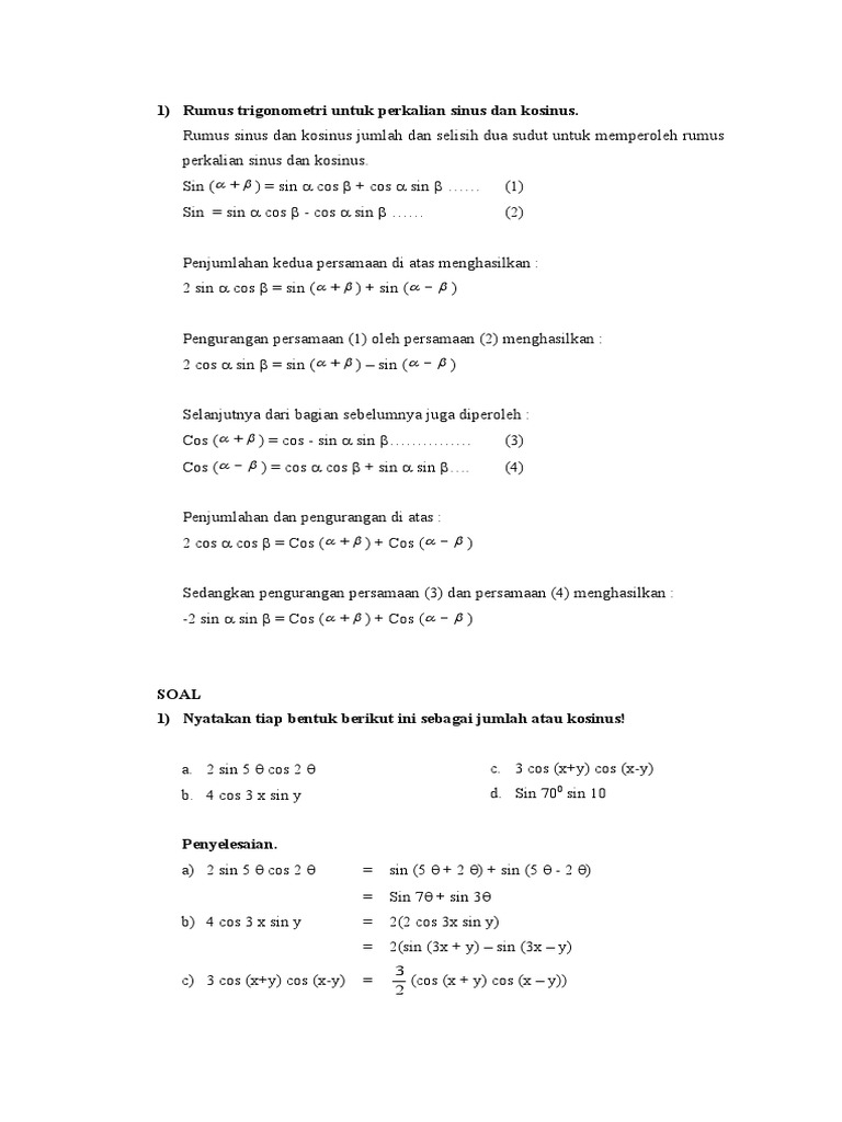 Rumus Matematika Tes Potensi Akademik