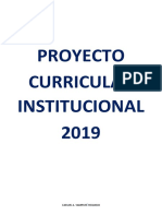 Proyecto Curricular Institucional 2019: Carlos A. Yampufé Requejo