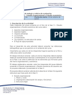 Guía de Trabajo y Rubrica de Evaluación - Unidad 4 - Fase 3 - Estudio Organizacional y Estudio Económico