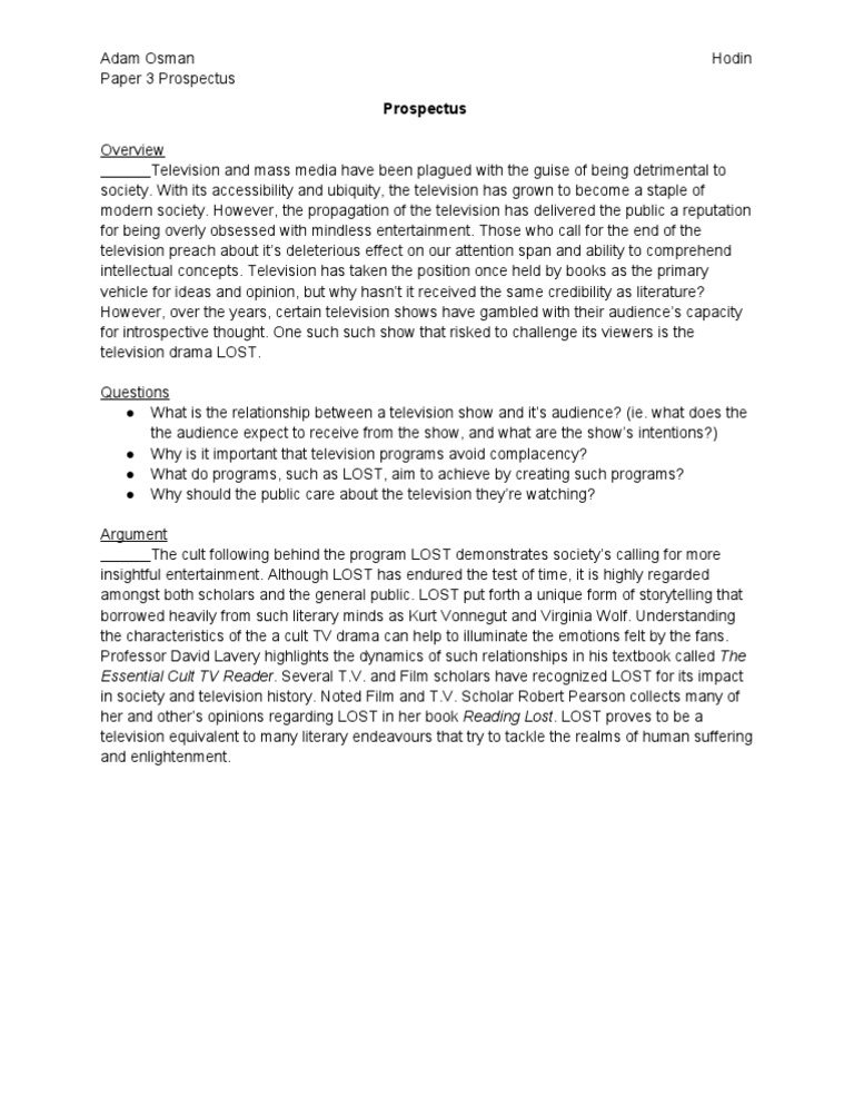 Prospectus 3 | PDF | Social Science