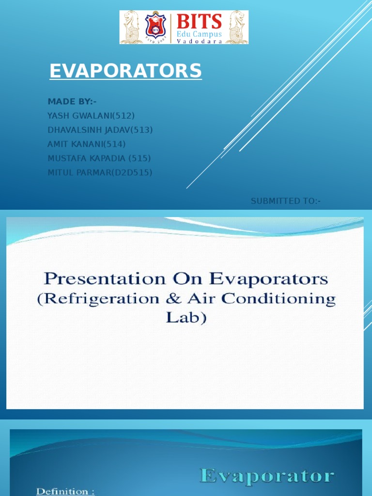 Types of Evaporators PDF