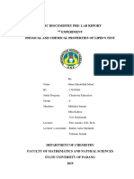 Basic Biocemistry Pre-Lab Report Experiment Physical and Chemical Properties of Lipid'S Test
