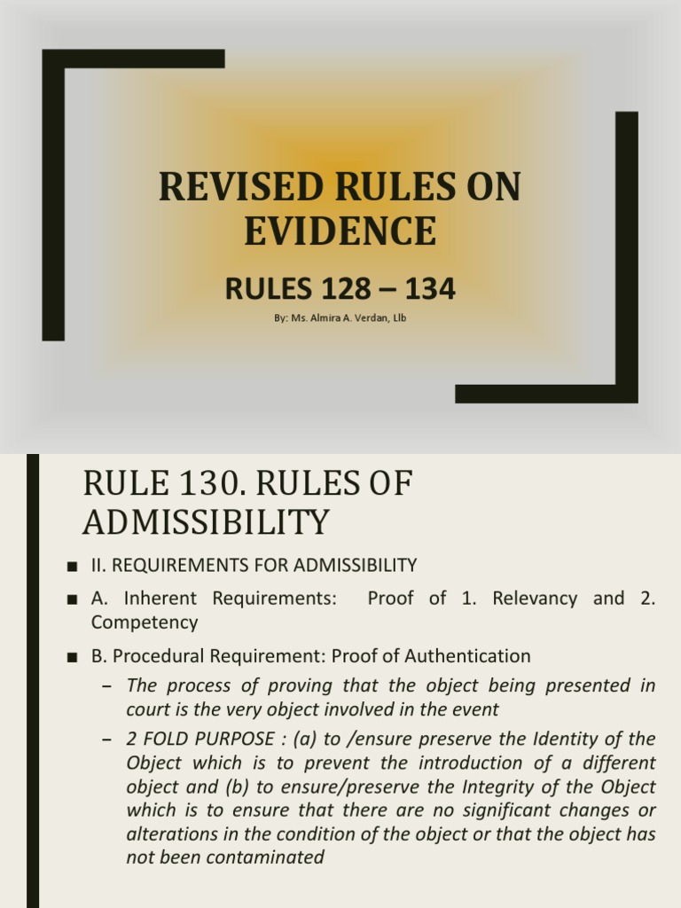 Evidence | PDF | Authentication | Testimony