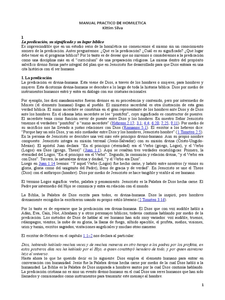 Manual Práctico De Homiletica Pdf Jesús Dios