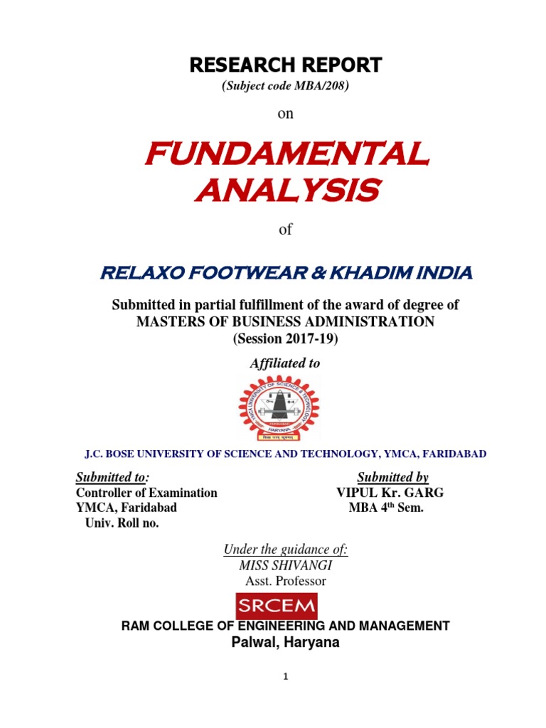 Project Report On Relaxo Original | PDF | Economies | Business