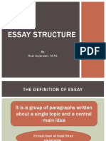 Essay Structure: By: Rosi Anjarwati, M.PD