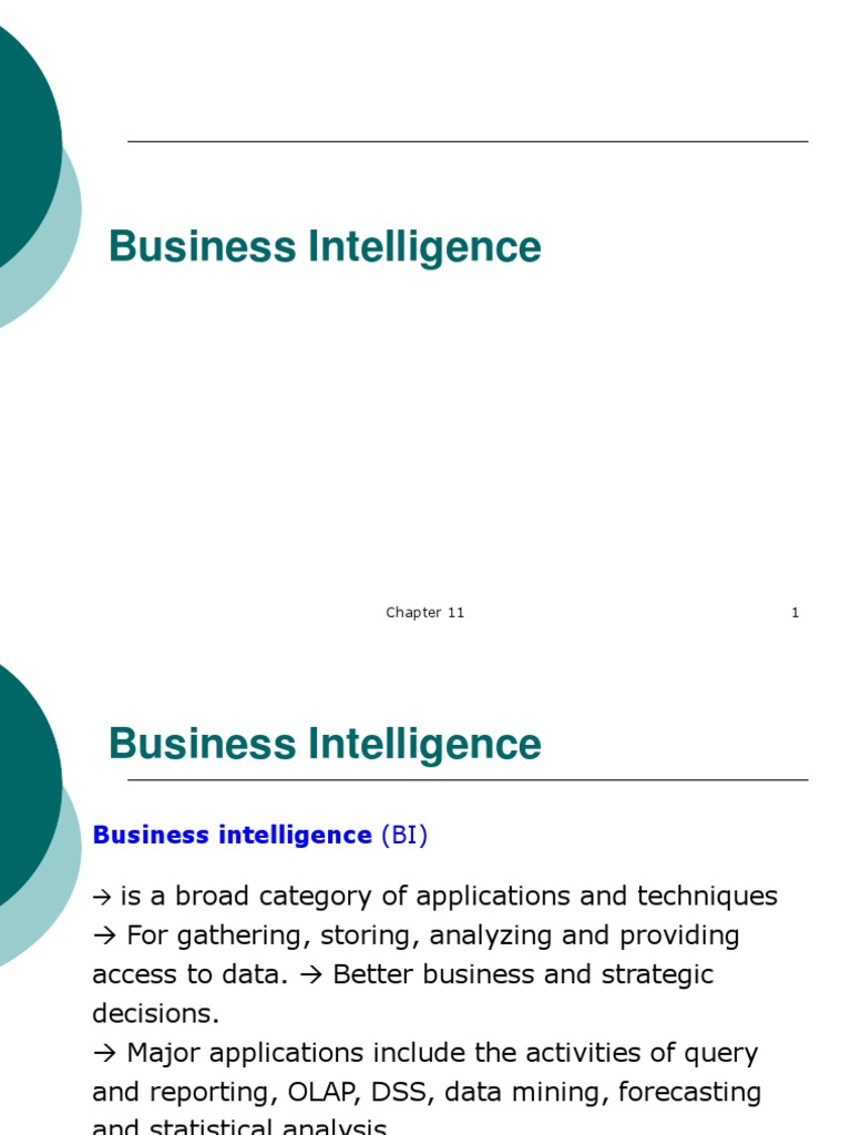 Business Intelligence Overview and Applications | PDF