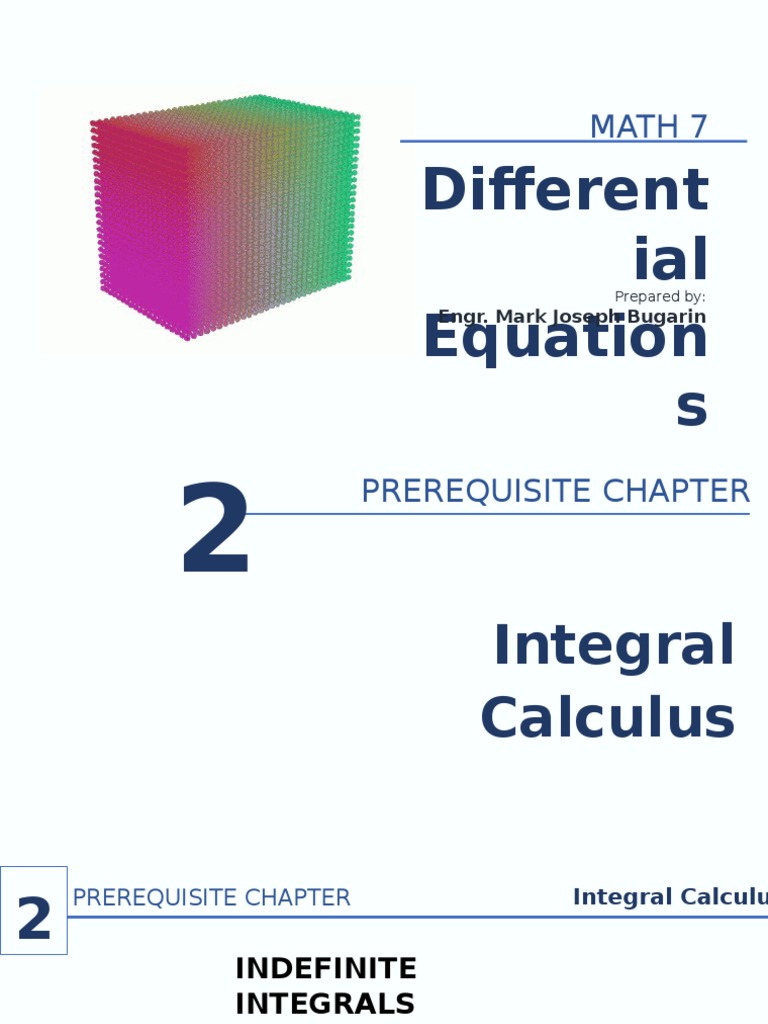 Math 7: Different Ial Equation S | PDF | Calculus | Integral