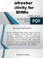 Assessment, Evaluation and Refresher Activity For BHWs