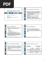 Introduction To AI: The Second Part of The Course