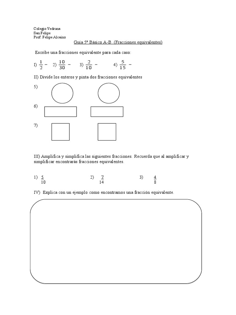 Amplificar y simplificar worksheet