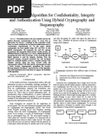 An Efficient Algorithm For Confidentiality, Integrity and Authentication Using Hybrid Cryptography and Steganography