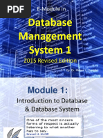 Database Management System 1: E-Module in