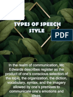 5types of Speech Styles