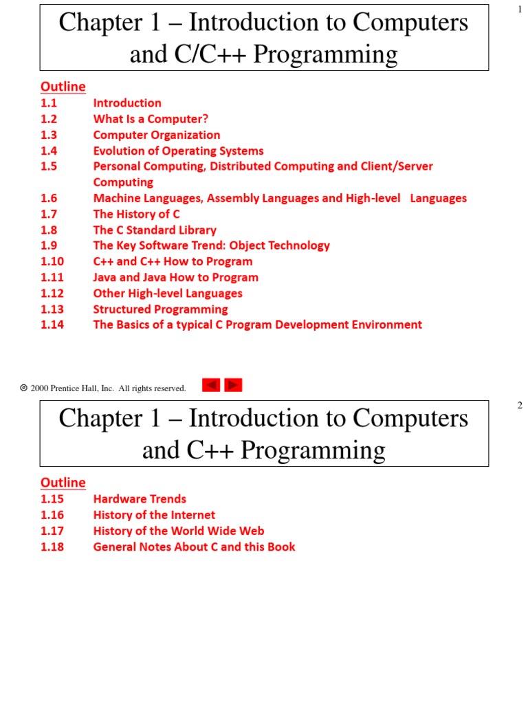 Chapter 1 - Introduction To Computers and C/C++ Programming: Outline ...