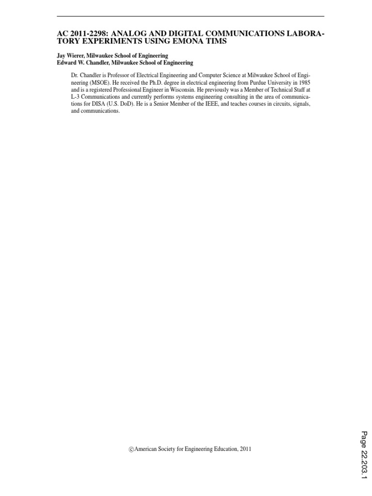 Emona TIMS Communications Lab Experiments | PDF | Frequency Modulation ...