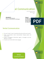Verbal Communication: Group 4: Submitted To
