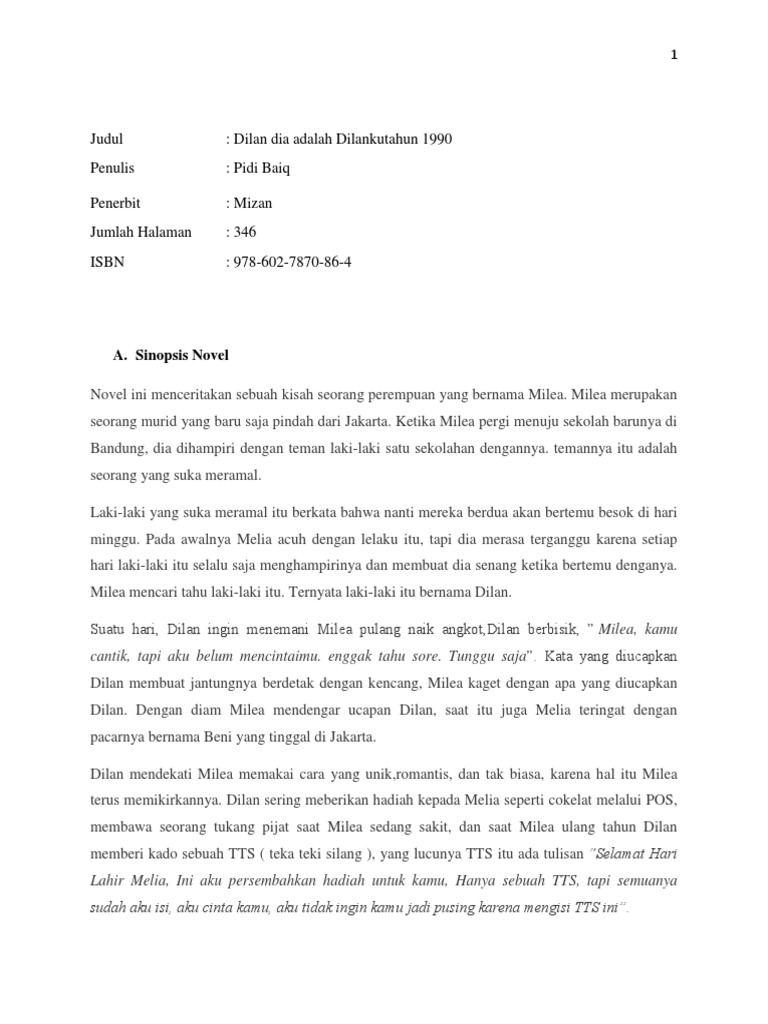 Analisis Ilmu Komunikasi Pada Novel Dilan 1990