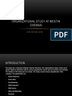 Organizational Study at Westin Chennai Hotel
