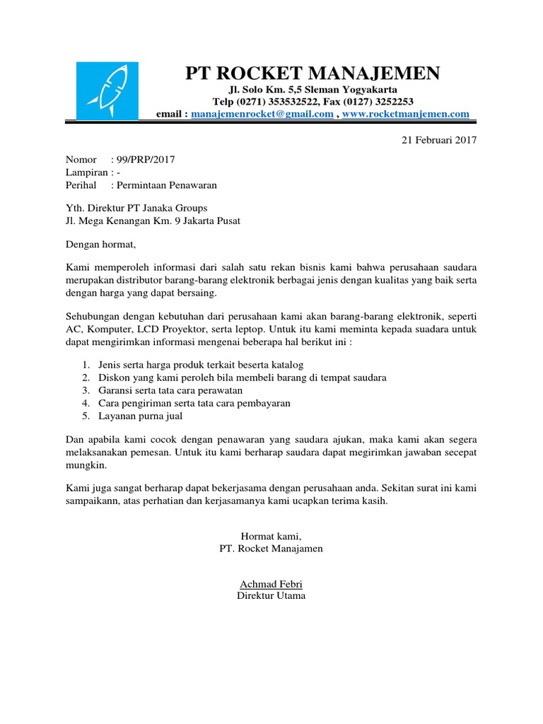 Contoh Surat Keluar