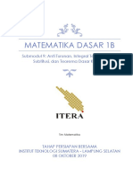 Matematika Dasar 1B: Anti Turunan, Integral Tentu, dan Teorema Dasar Kalkulus