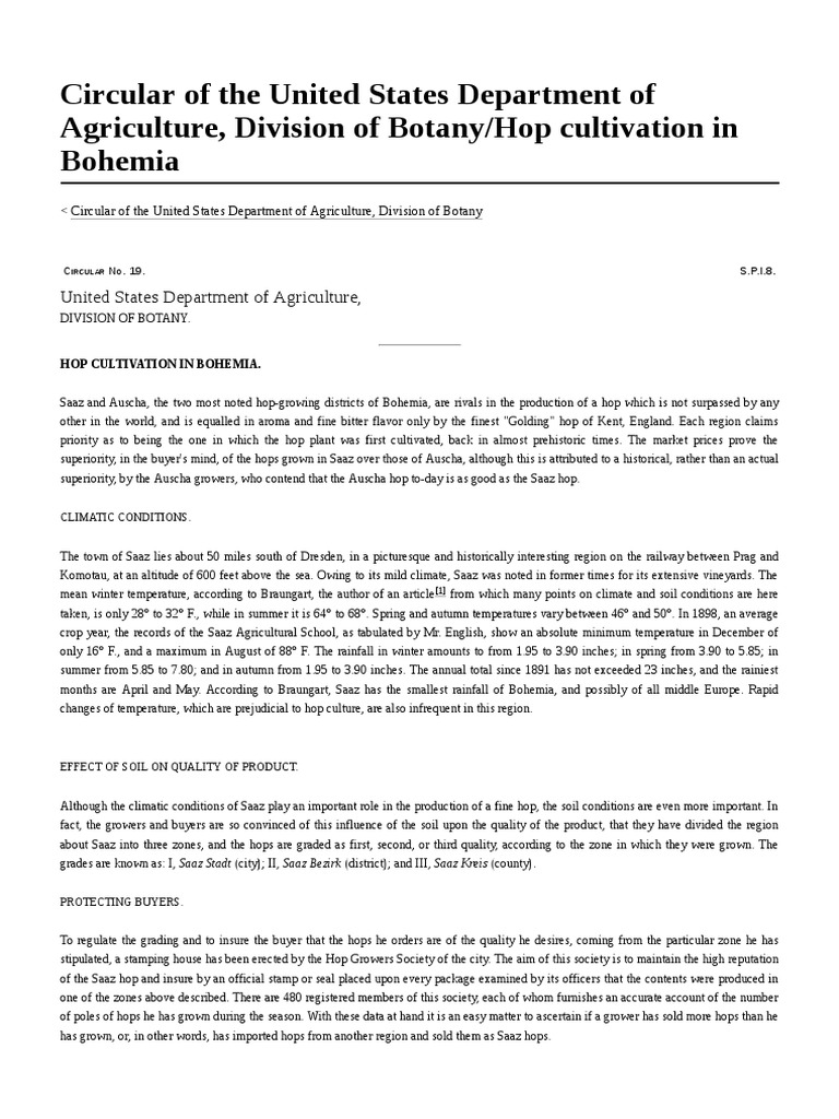 Hop Cultivation in Bohemia: Overview | PDF | Hops | Soil