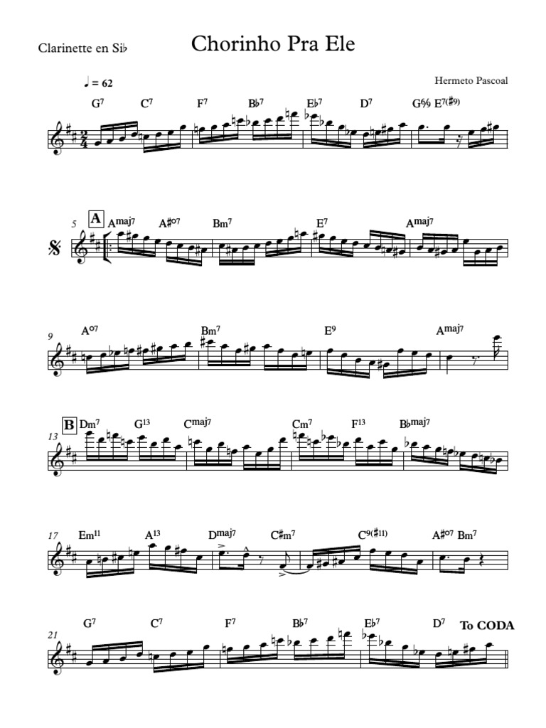 Chorinho Pra Ele Clarinet Pdf