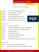 Day 163 - Morning Exercise 2: Change The Following Conversations Into Indirect Speech Conversation 1
