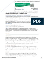 The Characteristic Features of Emergency Food in National Level Natural Disaster Response Programs - A Qualitative Study