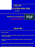 ECE 476 Power System Analysis: Alejandro D. Dominguez-Garcia