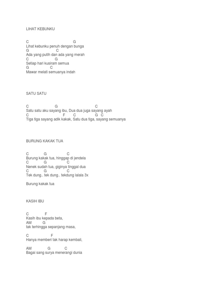Chord Lagu Anak | PDF
