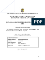 "La Inteligencia Emocional Como Instrumento Psicopedagógico para Disminuir La Delincuencia en El Cantón Azogues".