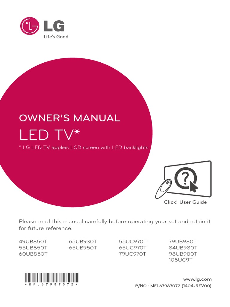 Led TV : Owner'S Manual | Download Free PDF | Stereoscopy | Computer