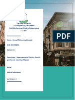 Measurement of Density, Specific Gravity and Viscosity of Liquids