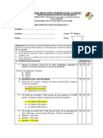 Prueba de Diagnostico de Matematicas SEXTO