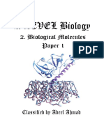 AS Biology Biological Molecules Classified Questions Paper 1