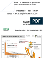 Manejo Integrado Del Limón Persa (Citrus Latifolia) en Arcos