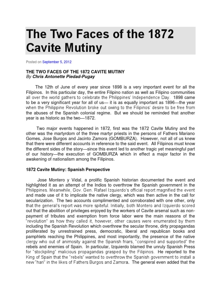 The Two Faces of The 1872 Cavite Mutiny | PDF | Philippines