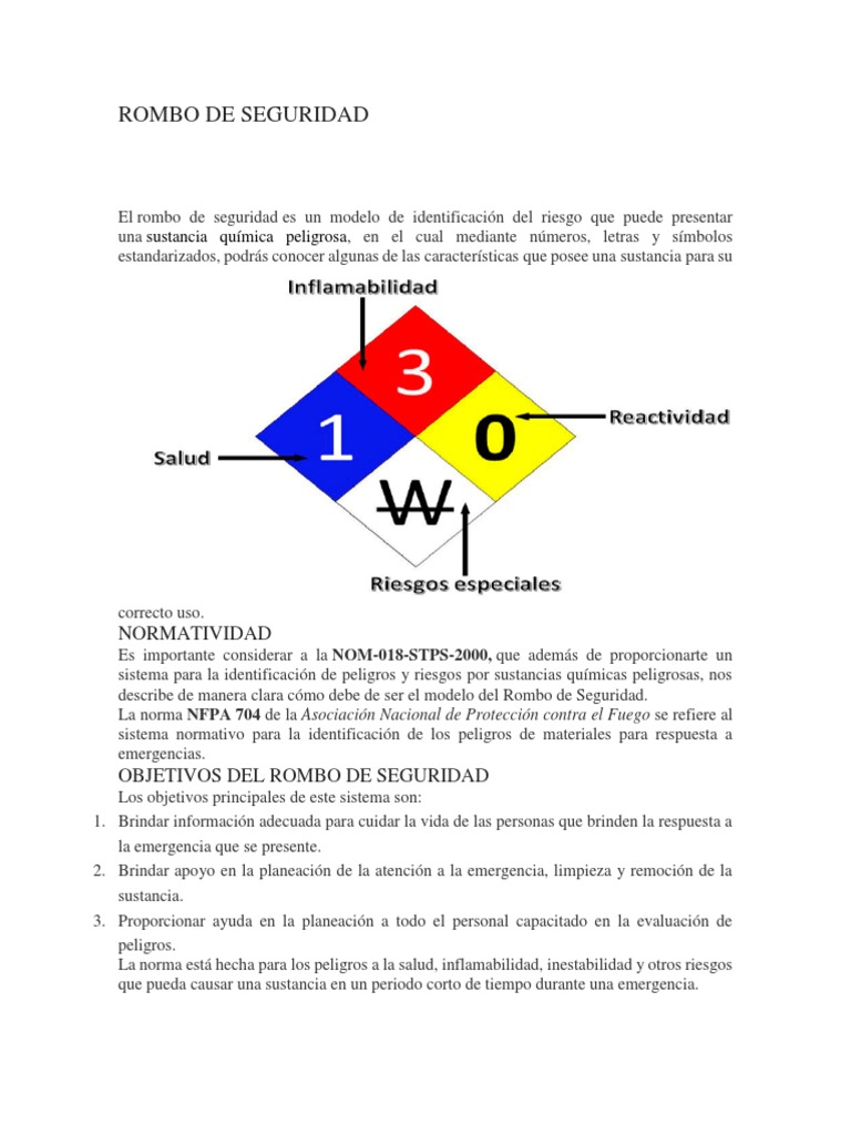 Rombo De Seguridad sustancia química peligrosa Color