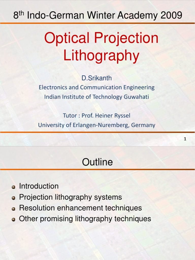 Optical Projection Lithography PDF Photolithography Angular