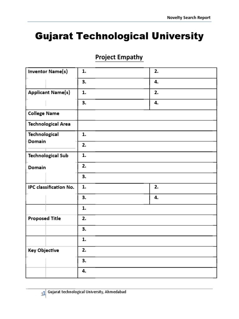 Novelty Search Report PDF Novelty (Patent) Prior Art