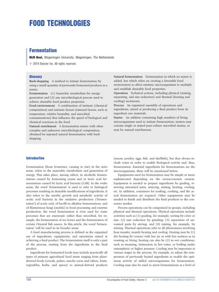 Food Tech | PDF | Fermentation | Brewing